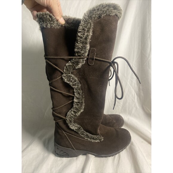 Khombu Shoes - Khombu Womens Snow Boots eskimo 10m Knee Fur Suede Leather Brown Bw1216
